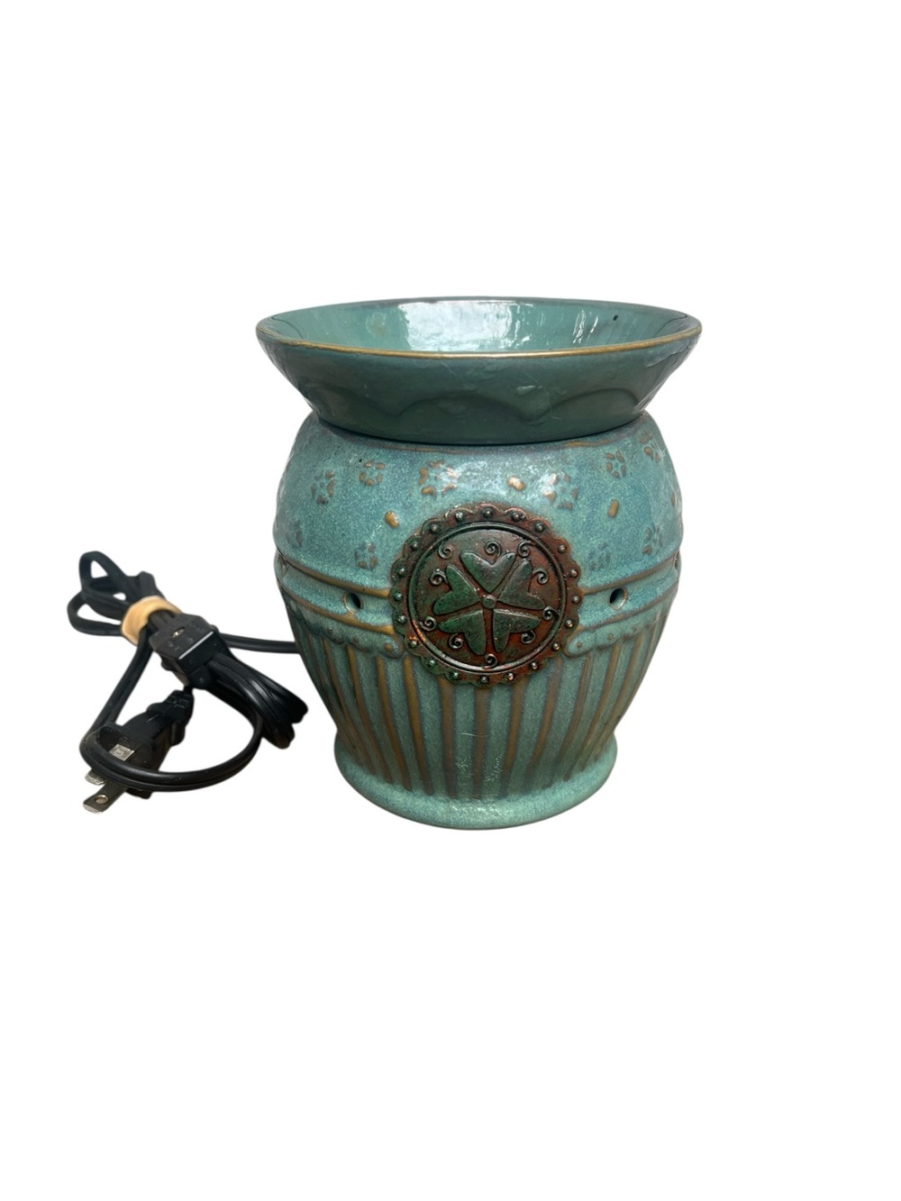 Scentsy Turquoise Medallion Ceramic Electric Wax Warmer -
